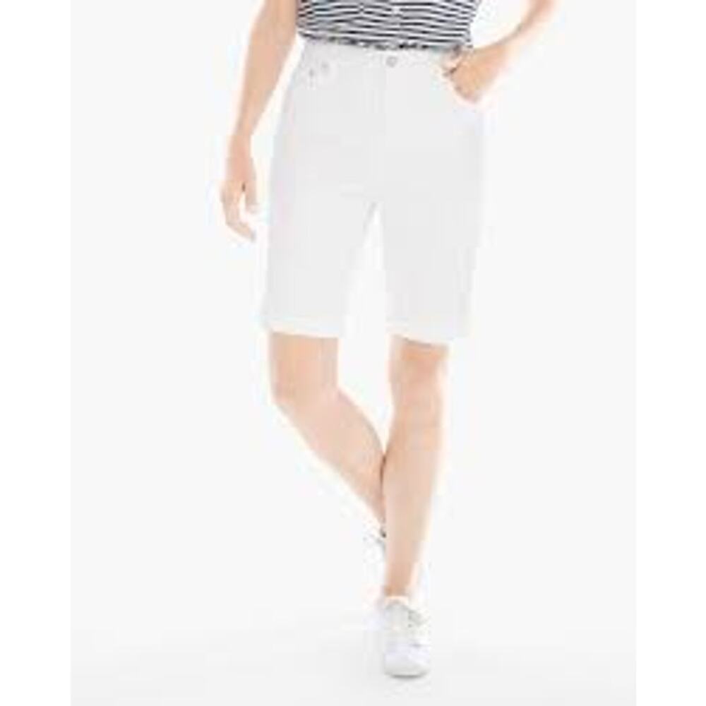 Chico's White So Slimming Girlfriend Shorts‎ Women's Size 14 Golf Vacation Beach